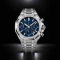 Octagon Silver Blue Chronograph Steel Watch