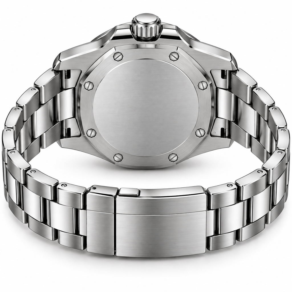 Octagon Stainless Steel Black Dial Watch