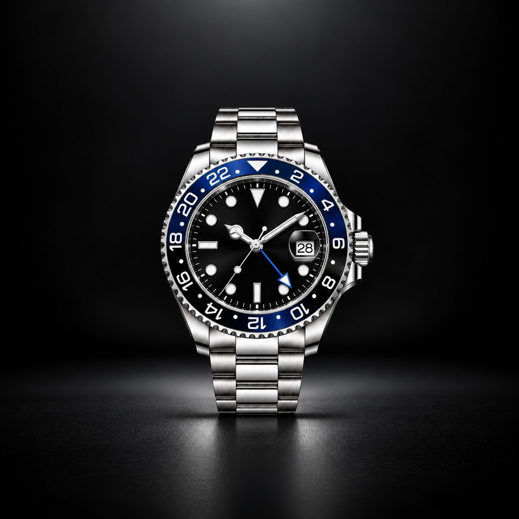 Stainless Steel GMT Blue Black Watch