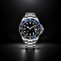 Stainless Steel GMT Blue Black Watch