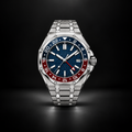 Octagon GMT Steel Blue Dial Watch